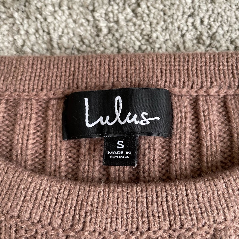 Lulu's Brown Ribbed Crew Neck Sweater - Picture 3 of 5